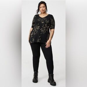 Torrid Super Soft V-Neck Tunic Tee - Eloise Floral Black (1 / 1X 14-16)